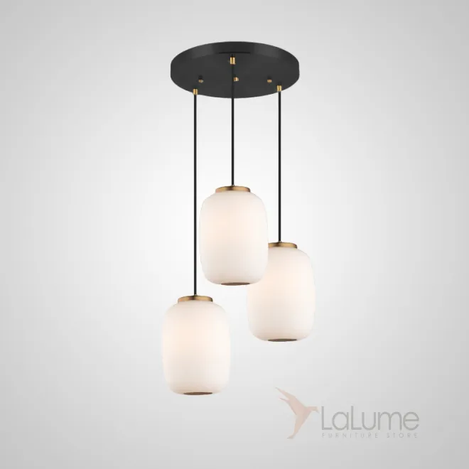 Готовая комбинация подвесных светодиодных светильников c белыми шарообразными плафонами из матового стекла HEMING COMBO L3 C Диск