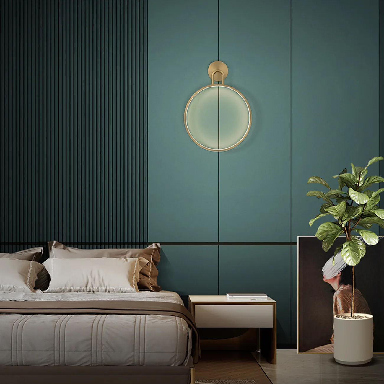 Серия настенных светодиодных светильников на кольцевом каркасе из настоящей латуни JORG D30