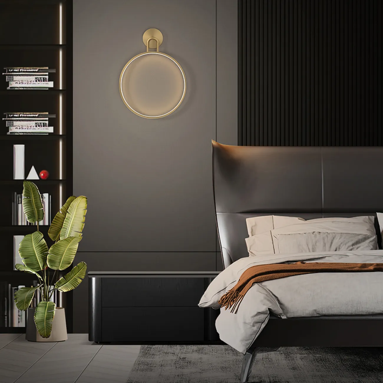 Серия настенных светодиодных светильников на кольцевом каркасе из настоящей латуни JORG D30