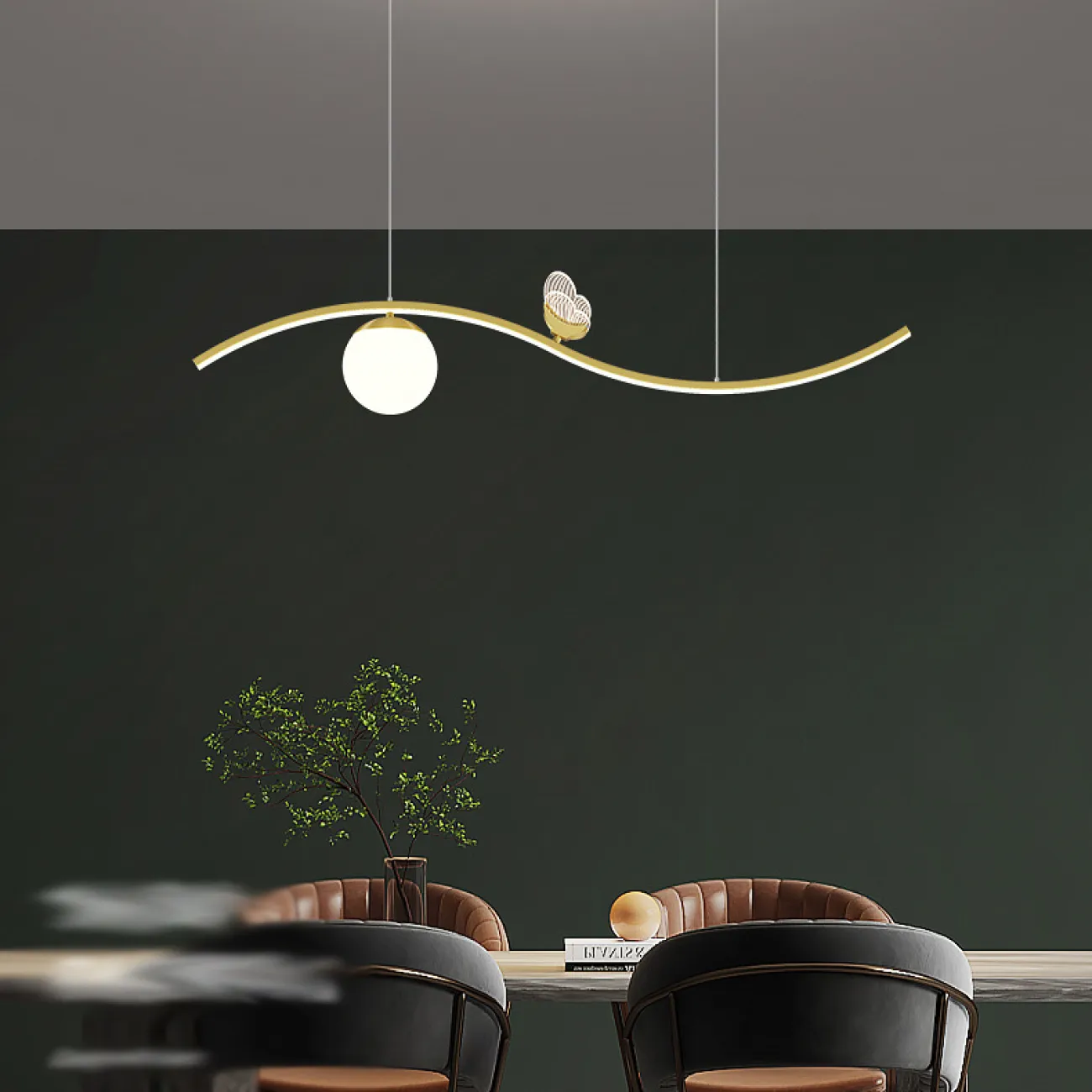 Подвесной светильник BABETTA WAVE Brass Трехцветный свет от ImperiumLoft