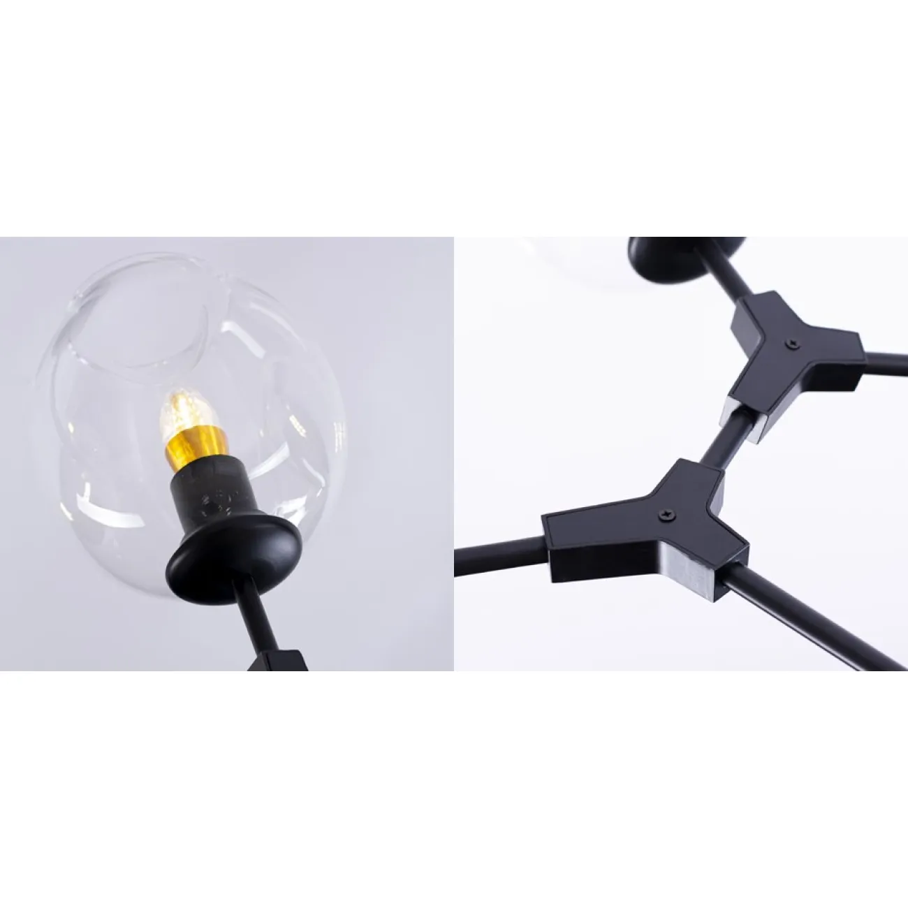 Люстра Сrumpled Glass Bubble Chandelier Black 8 плафонов