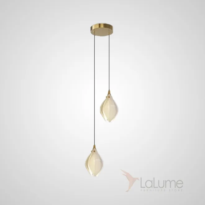 Готовая комбинация подвесных светильников с каплевидными плафонами из нефритового фарфора в форме белых бутонов LEA MORE D28