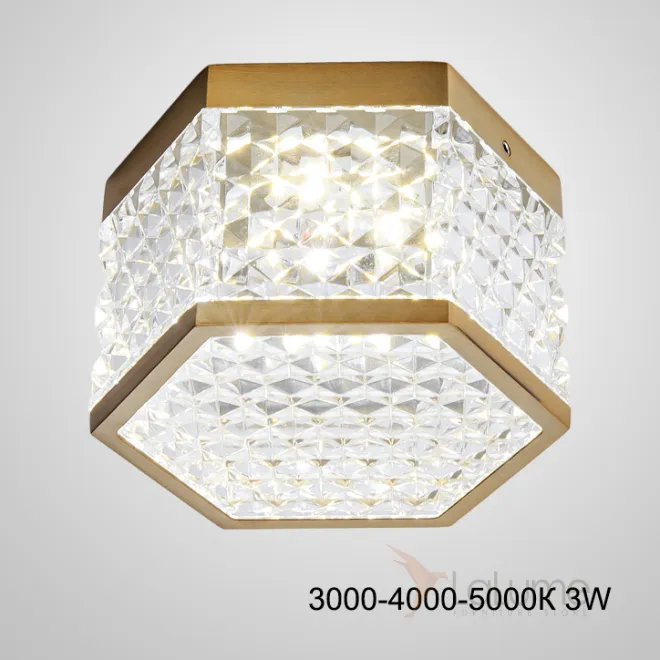 Серия накладных светодиодных светильников с плафоном в форме шестигранника с панцирной поверхностью PARTY Brass Трехцветный свет 3W Серия накладных светодиодных светильников с плафоном в форме шестигранника с панцирной поверхностью PARTY Brass Трехцветный свет 3W