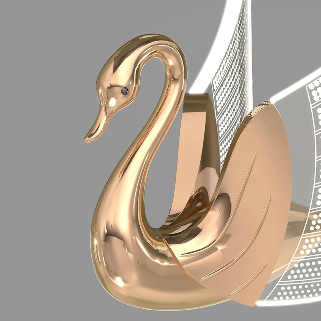 Серия настольных светодиодных ламп с плафонами в виде лебедей со светящимися крыльями BIRDIE TAB B Gold