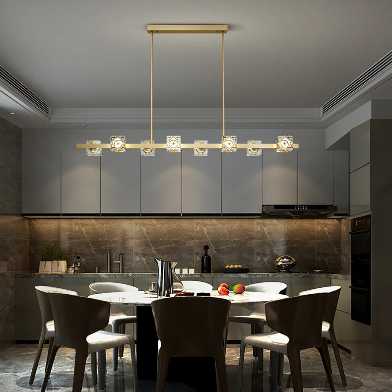 Потолочный светильник MICHAL LONG L8 Brass Black от ImperiumLoft