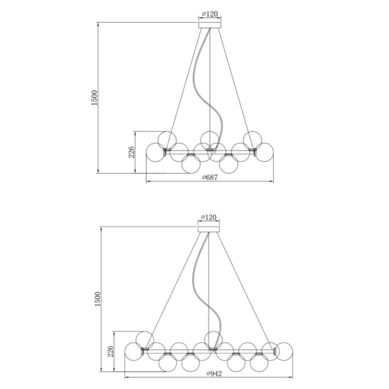 Люстра Milk Bubble Round Chandelier от LaLume Люстра Milk Bubble Round Chandelier от LaLume