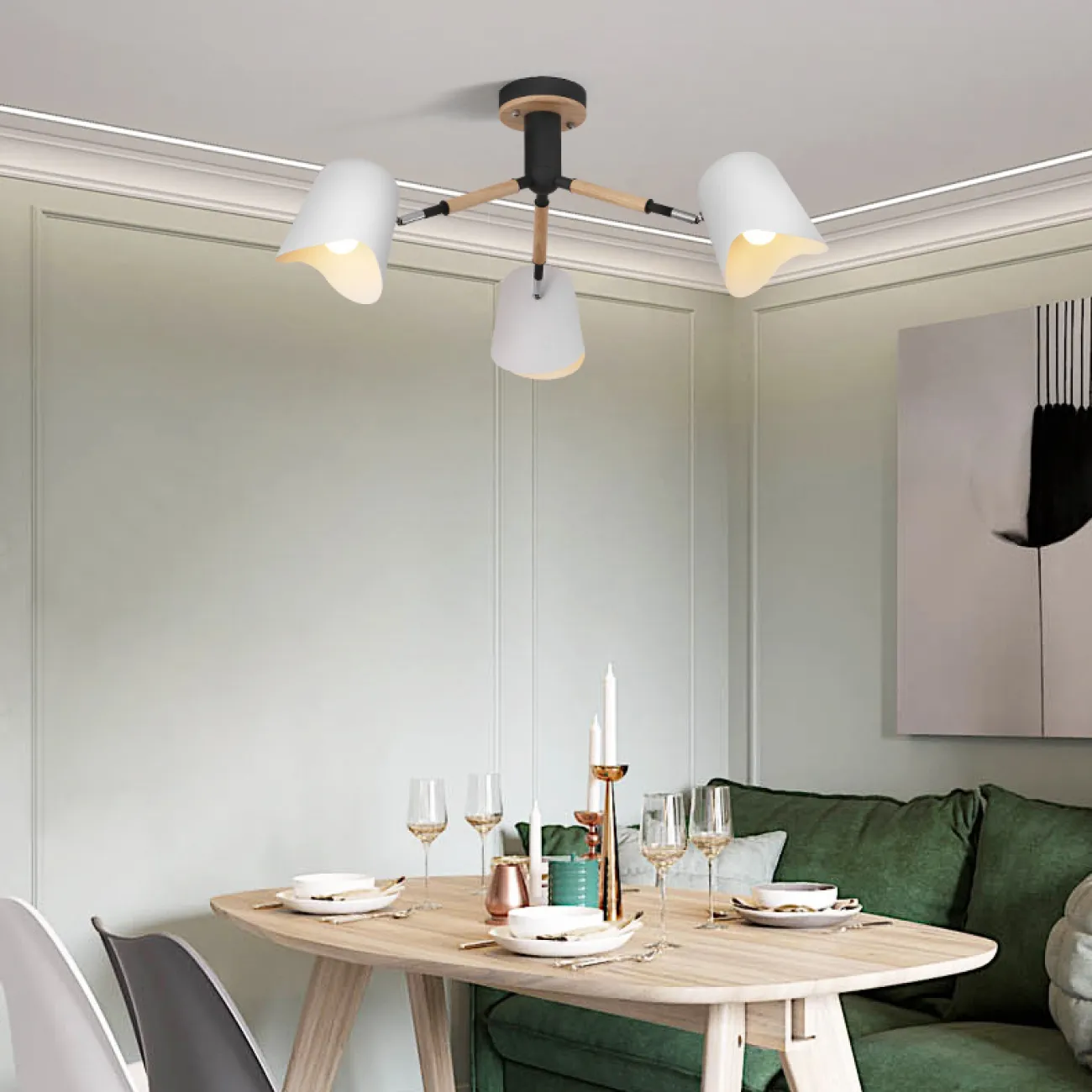 Люстра на штанге NOTCH D70 White от ImperiumLoft