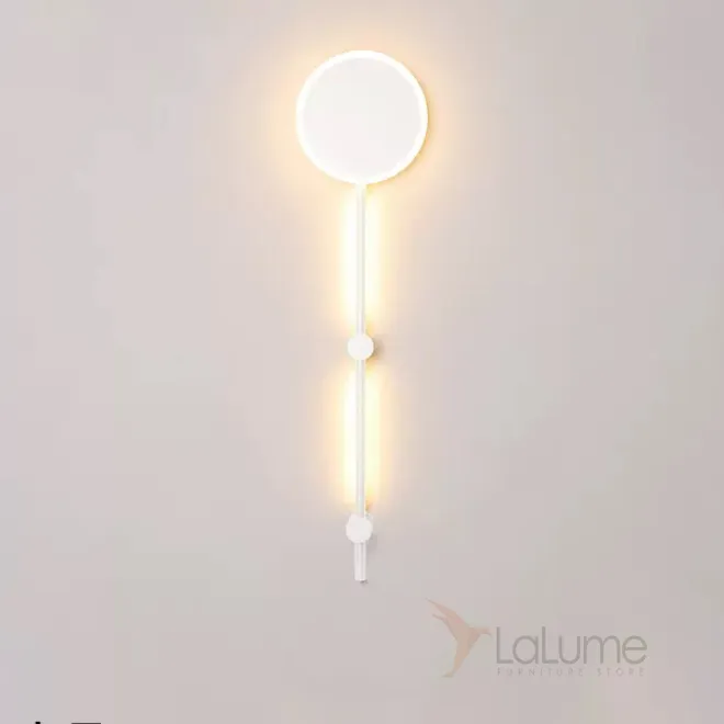 Серия настенных светильников в виде комбинации дисковидного плафона и вертикальной стойки с внешней LED-подсветкой MARA H80 White Трехцветный свет Серия настенных светильников в виде комбинации дисковидного плафона и вертикальной стойки с внешней LED-подсветкой MARA H80 White Трехцветный свет