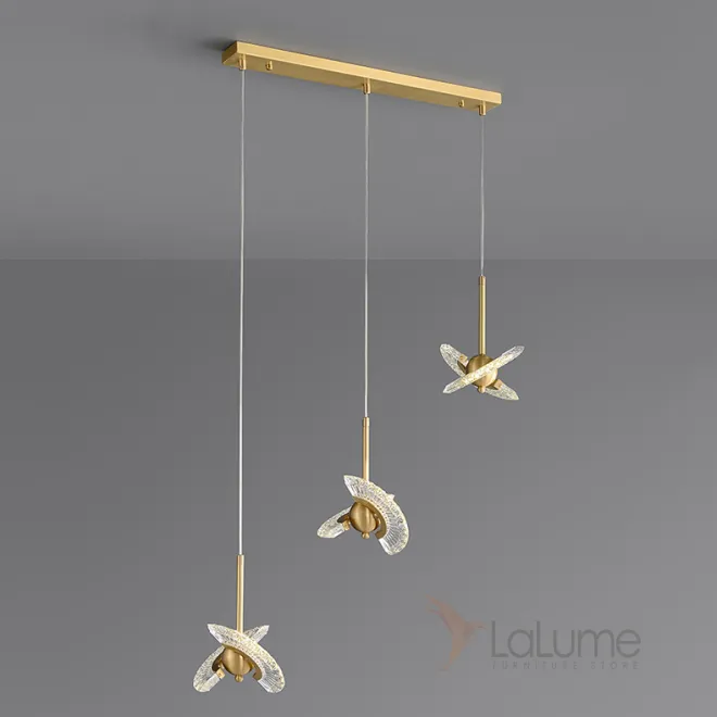 Готовая комбинация подвесных светильников с плафонами в виде комбинации двух ажурных поворотных лопастей и шаровидного центра PHOENIX LUX COMBO L60 Готовая комбинация подвесных светильников с плафонами в виде комбинации двух ажурных поворотных лопастей и шаровидного центра PHOENIX LUX COMBO L60