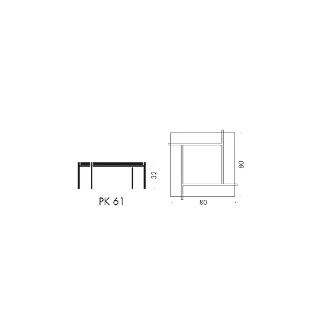 Журнальный стол PK61 Glass designed by Poul Kjaerholm in 1955 от LaLume