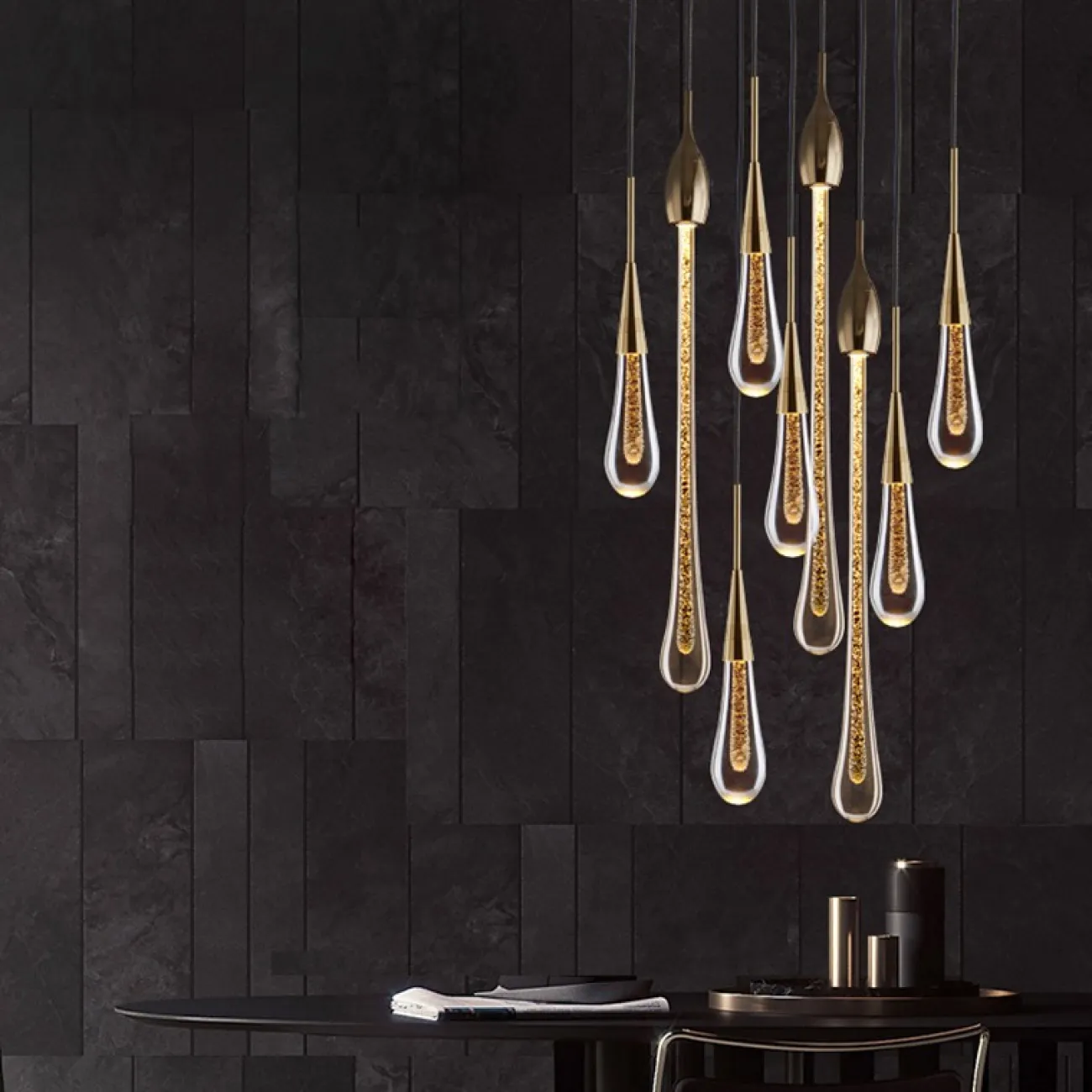 Стеклянный подвесной светильник в форме капли FIAL B