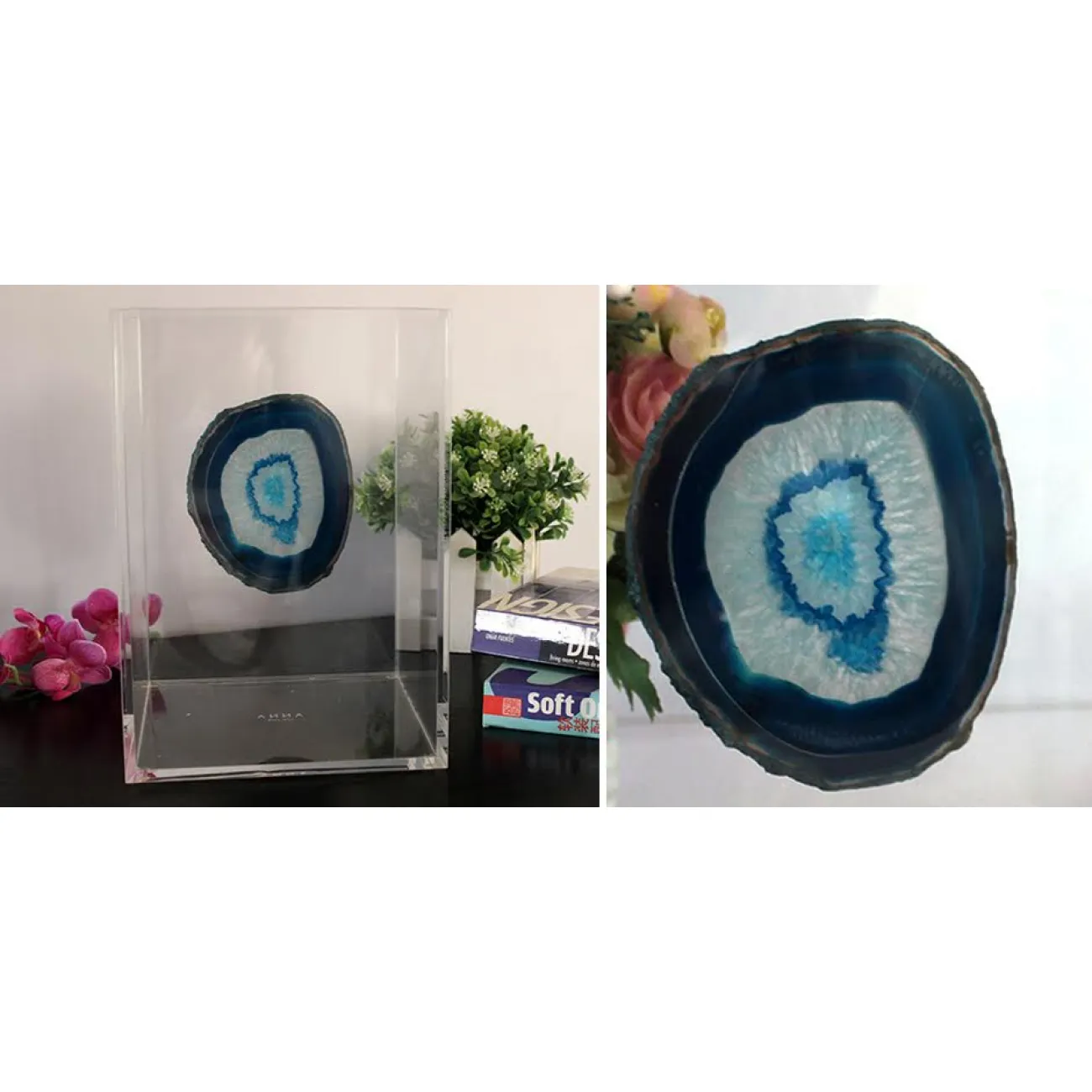 Прозрачный бокс натуральный Агат от LaLume Прозрачный бокс натуральный Агат от LaLume