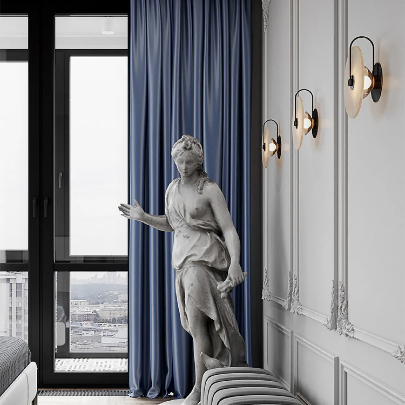 Настенный светильник с рассеивателем в виде алебастрового диска LAMBERT B WALL