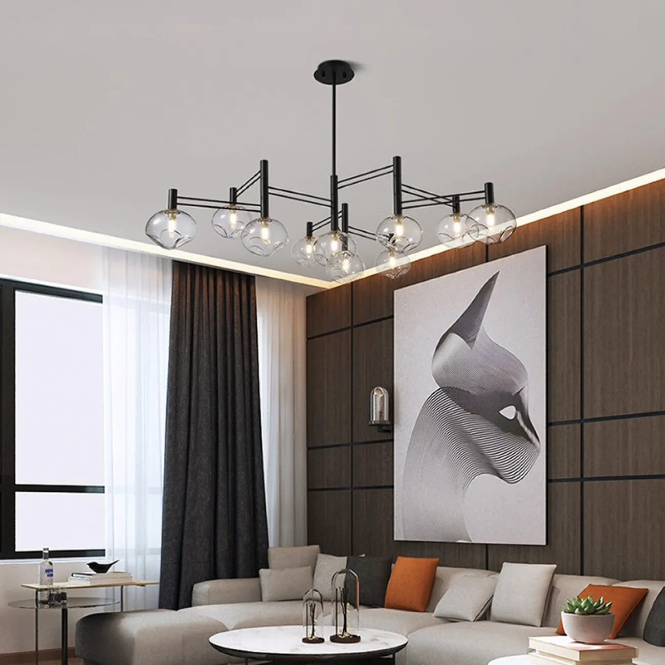 Подвесная люстра TEMPER L4 White от ImperiumLoft