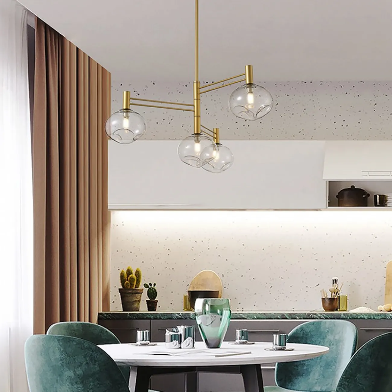 Подвесная люстра TEMPER L4 White от ImperiumLoft