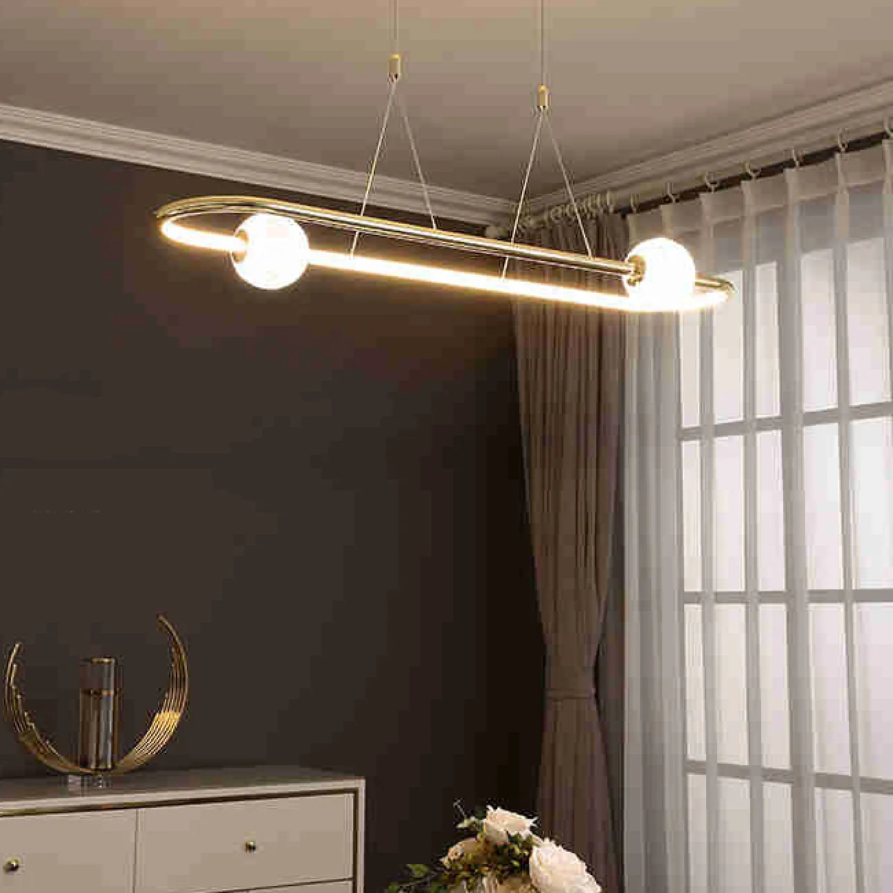 Подвесной светильник STORMS LONG Gold от ImperiumLoft