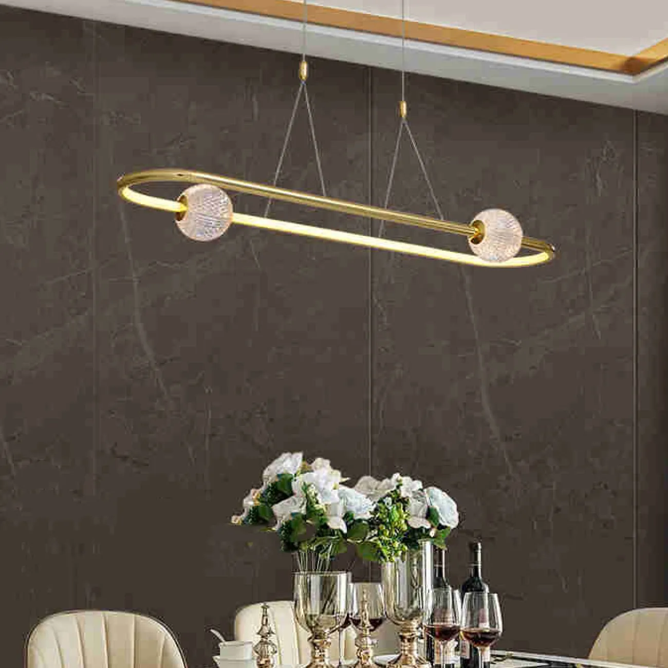 Подвесной светильник STORMS LONG Gold от ImperiumLoft