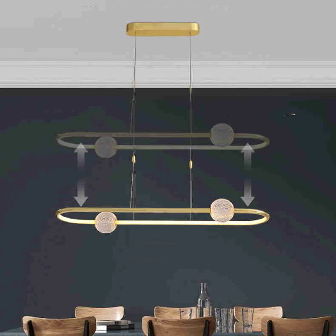 Подвесной светильник STORMS LONG Gold от ImperiumLoft