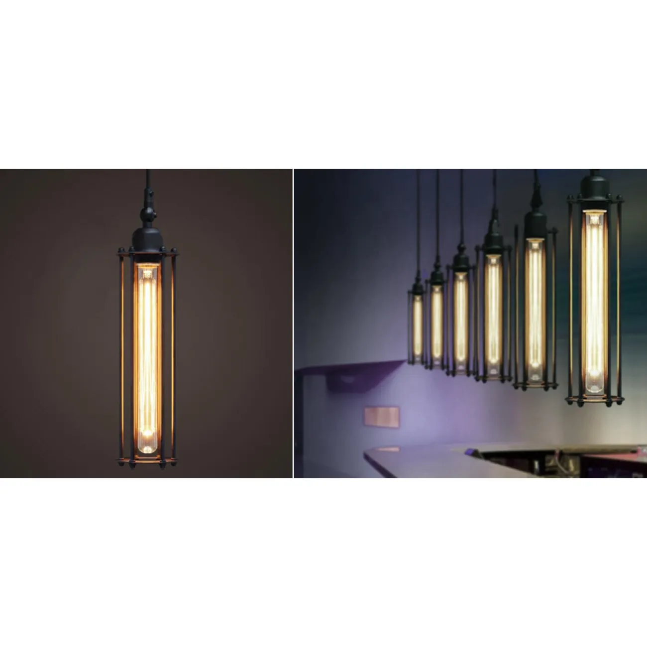 Подвесной светильник Loft Industrial Edison Cage Vetrical Momo от LaLume