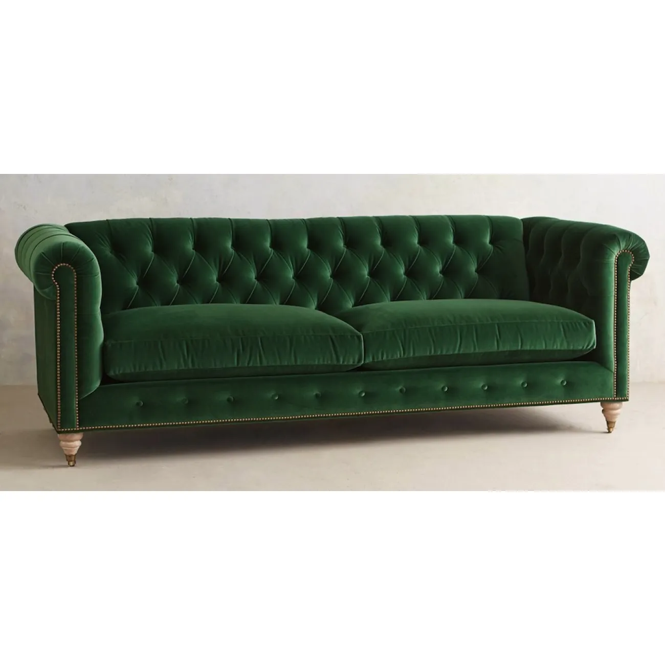 Трехместный диван Velvet Lyre Chesterfield Sofa от LaLume