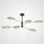 Люстра на штанге INGEL D90 6 lamps Black/Gold от ImperiumLoft