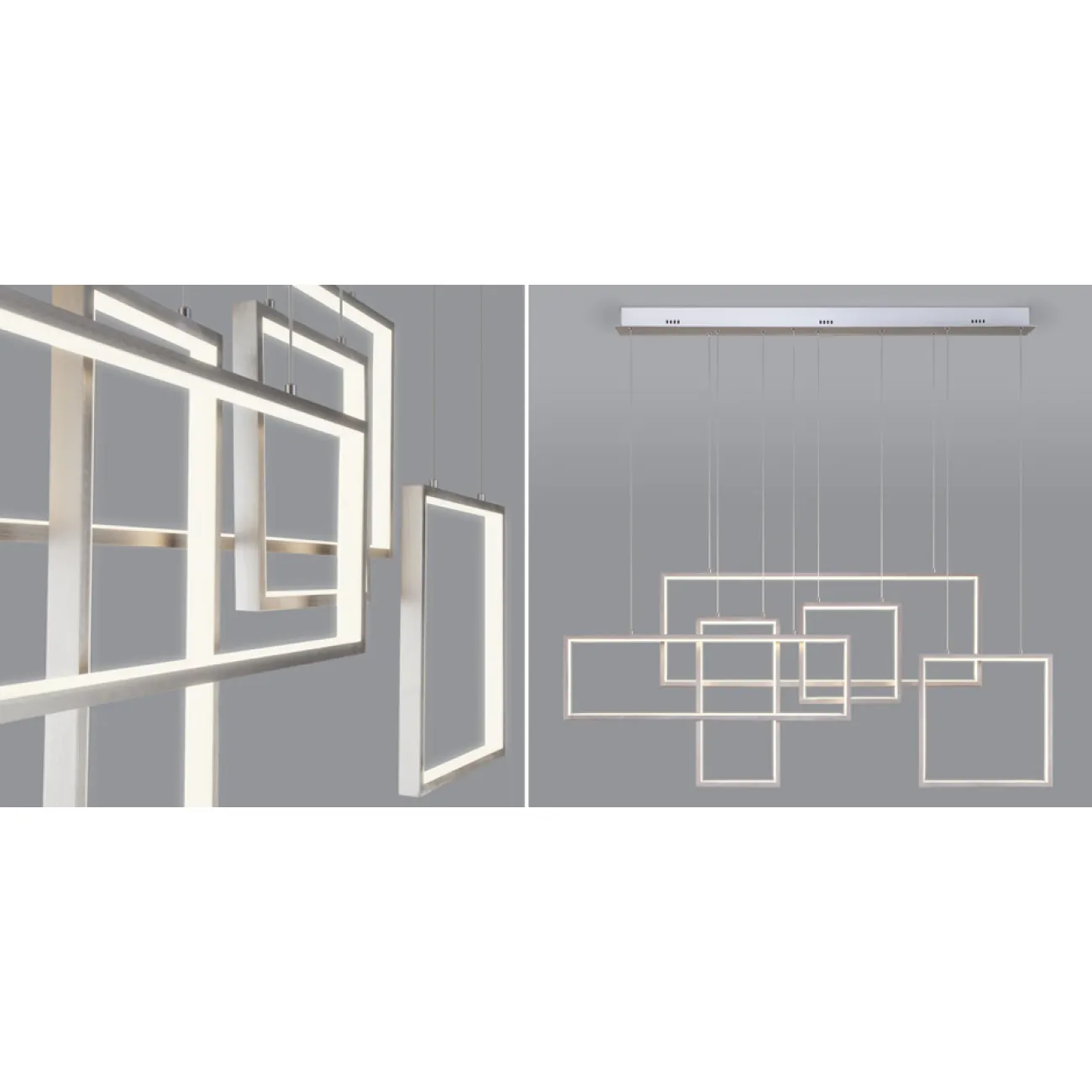 Люстра Rectangle Geometry Chandelier Nickel 5