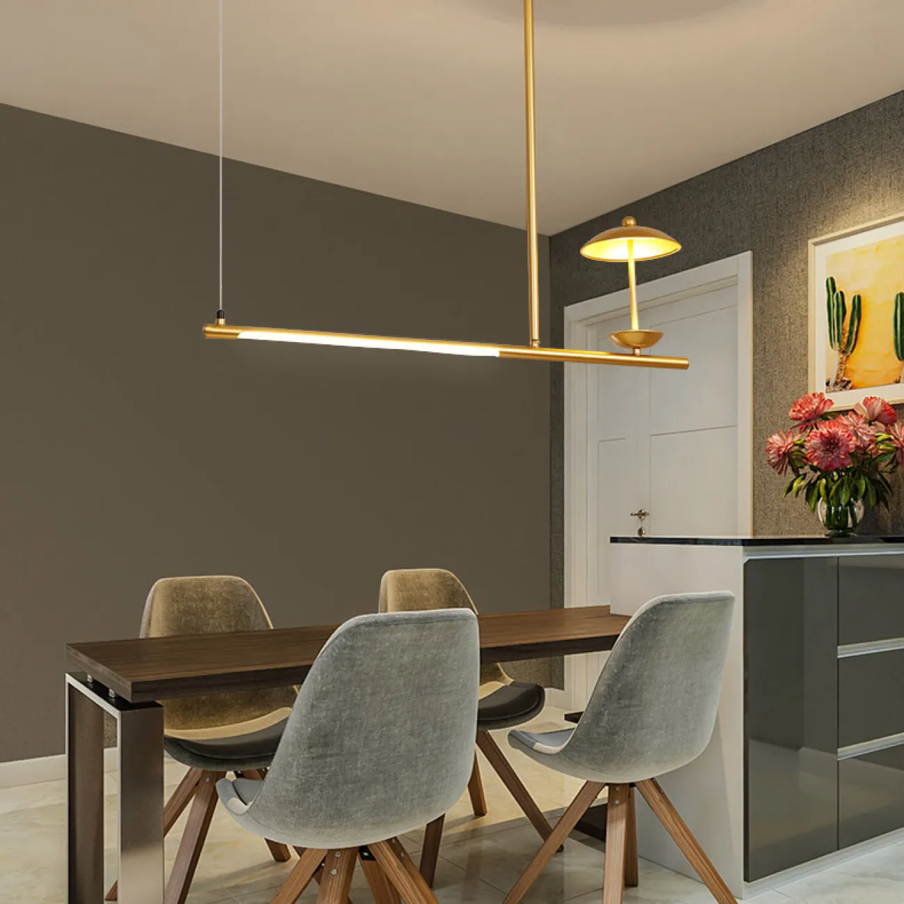 Подвесной светильник HETLEY B L2 Gold Black от ImperiumLoft