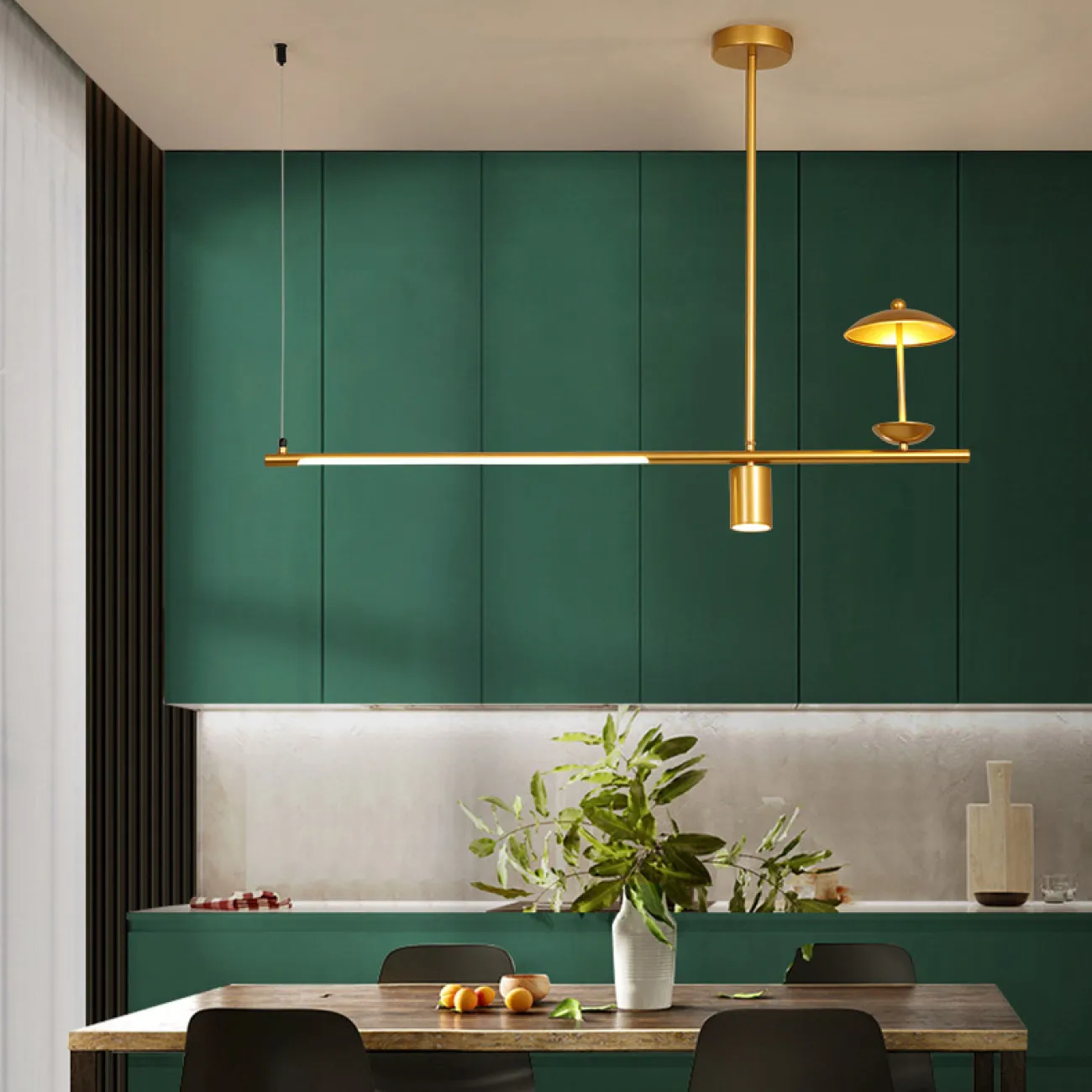 Подвесной светильник HETLEY B L2 Gold Black от ImperiumLoft