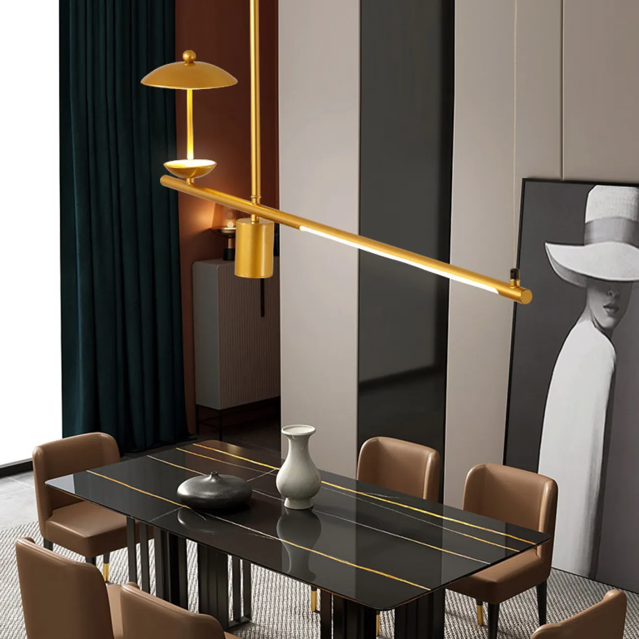 Подвесной светильник HETLEY B L4 Gold от ImperiumLoft