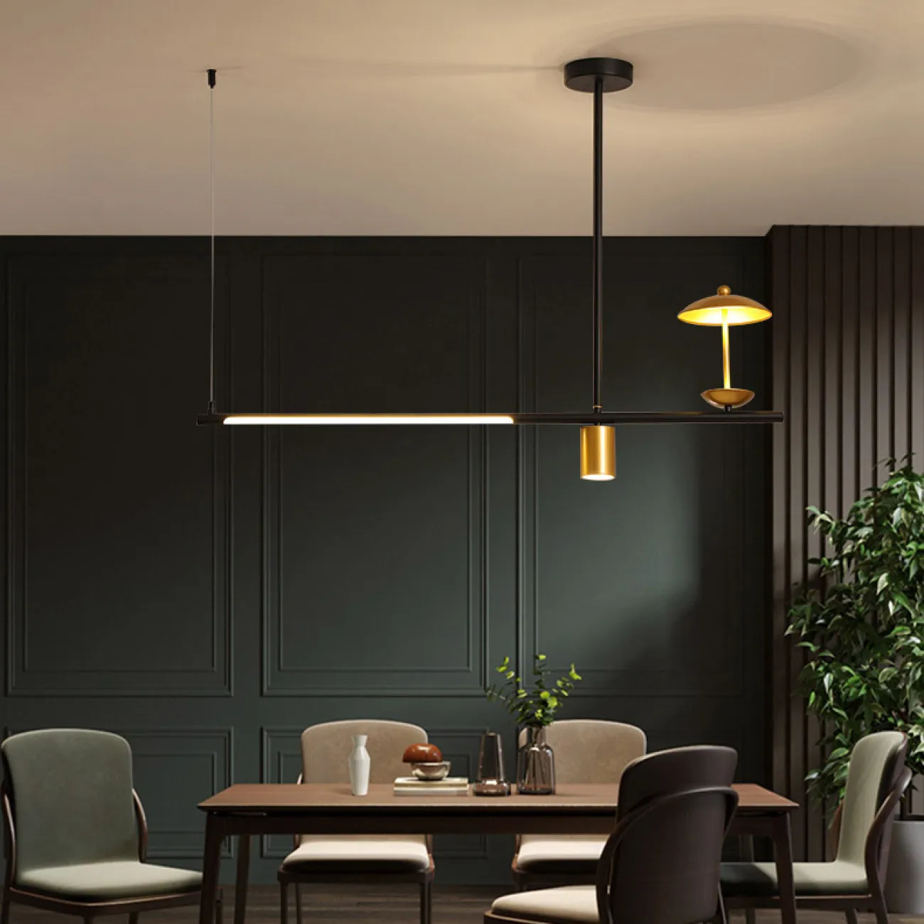 Подвесной светильник HETLEY B L2 Gold Black от ImperiumLoft