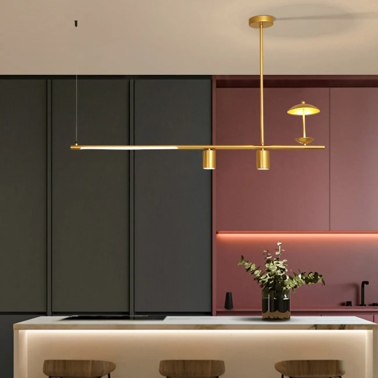 Подвесной светильник HETLEY B L2 Gold Black от ImperiumLoft