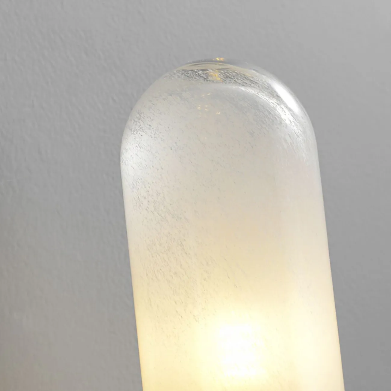  Дизайнерский настенный светильник с двойным цилиндрическим плафоном из белого стекла с эффектом льда LIESEL WALL