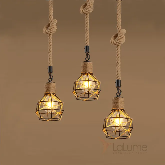 Подвесной светильник LOFT ROPE CHANDELIER CAGE Mono от LaLume
