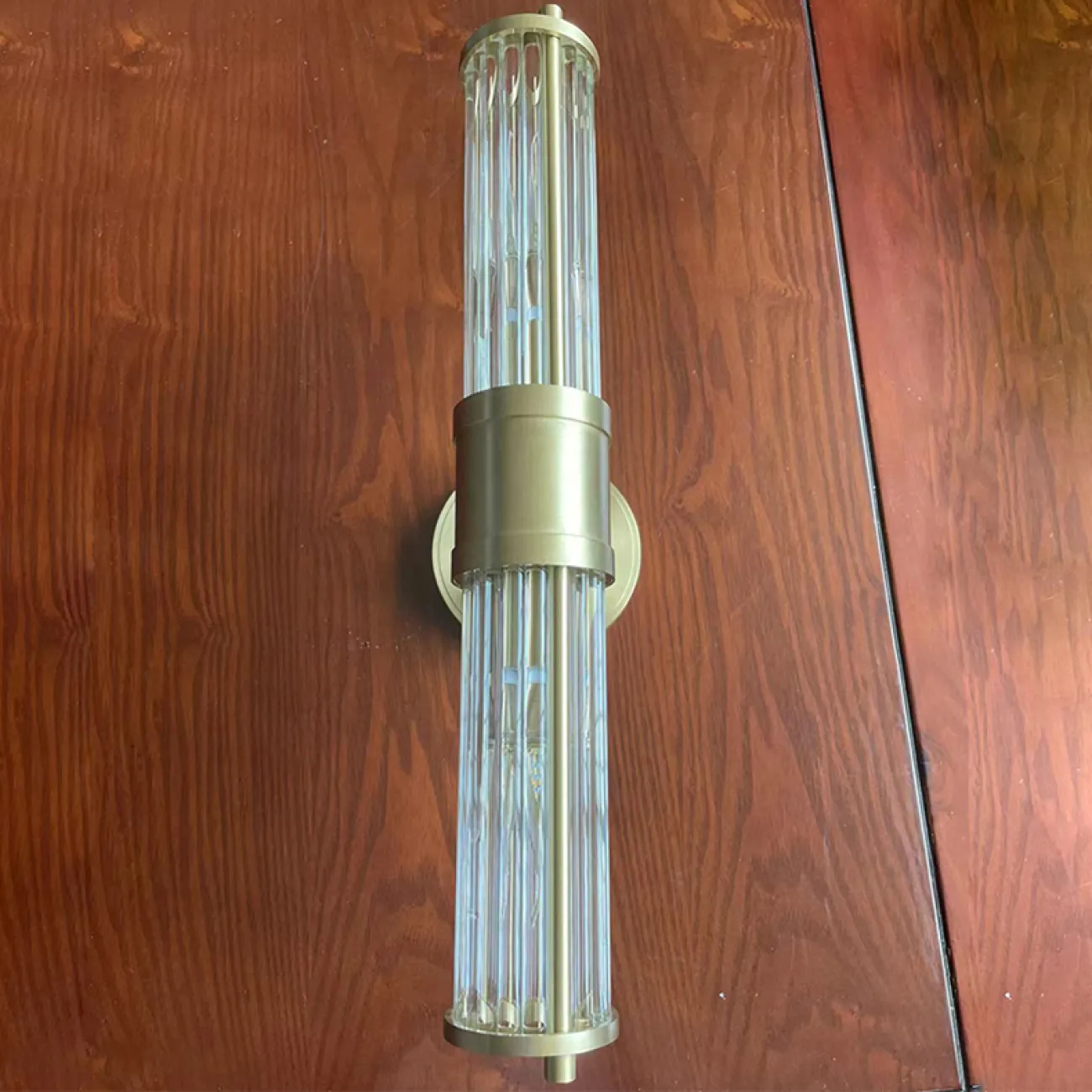 Настенный дизайнерский светильник из латуни и стеклянных стержней в американском стиле HILDIS WALL H45