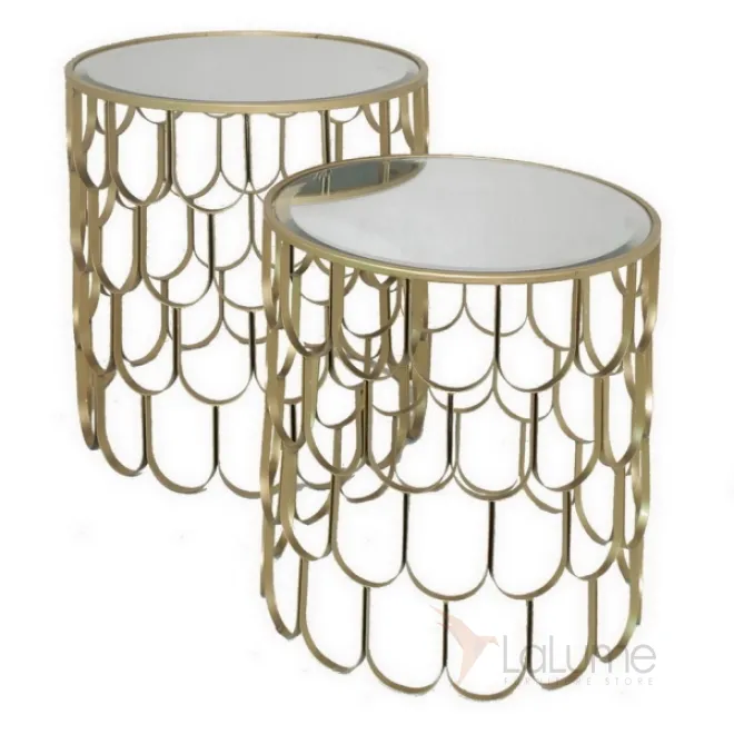 Набор из 2-х дизайнерских столов c зеркальной поверхностью Fish Scales от LaLume