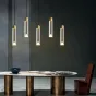 Готовая комбинация подвесных светодиодных светильников с цилиндрическим корпусом из хрусталя SAKRIS DUO Brass