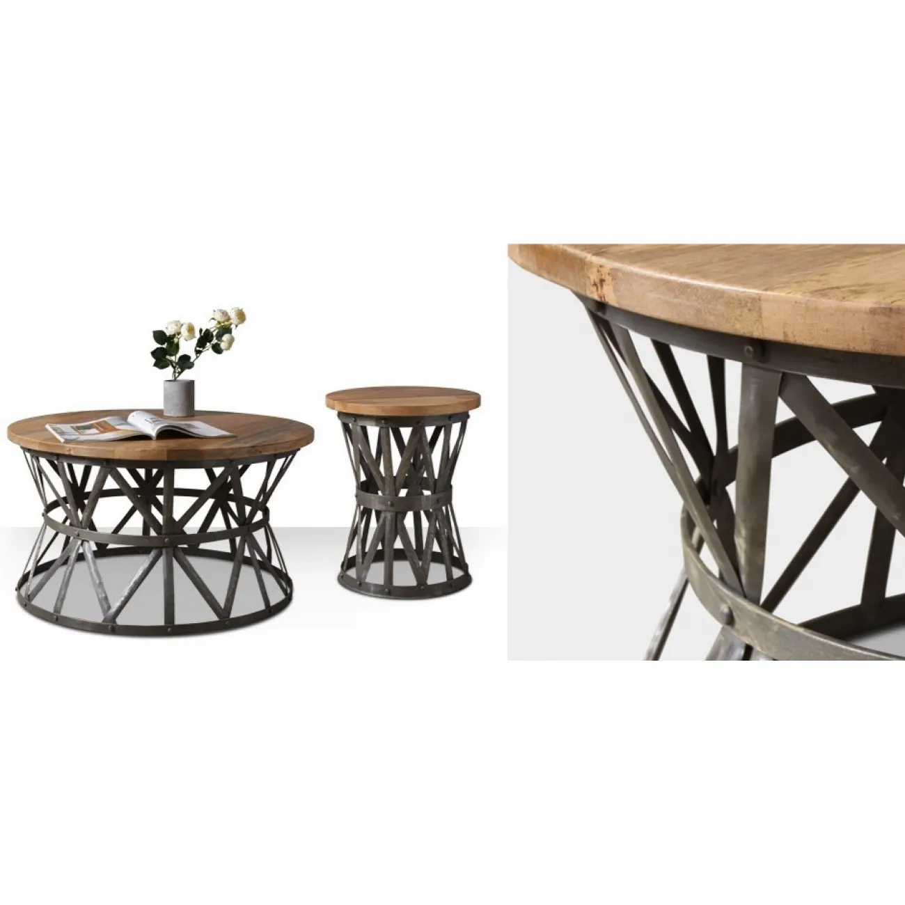 Журнальный стол Industrial Rust Barrel 80 Table от LaLume