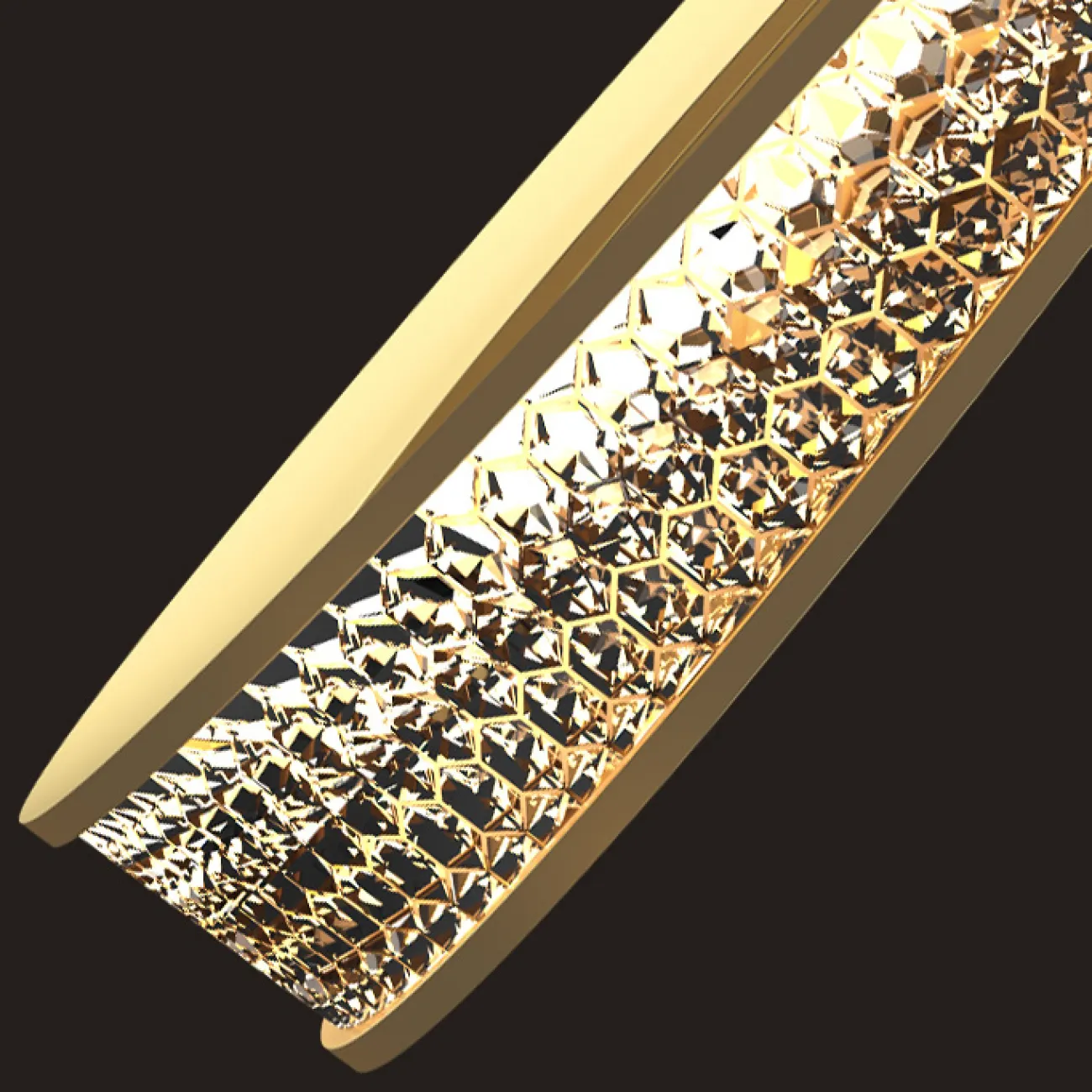 Готовая комбинация подвесных светодиодных светильников с кольцевидными плафонами с прозрачными рельефными рассеивателями по контуру корпуса CARLIN L12