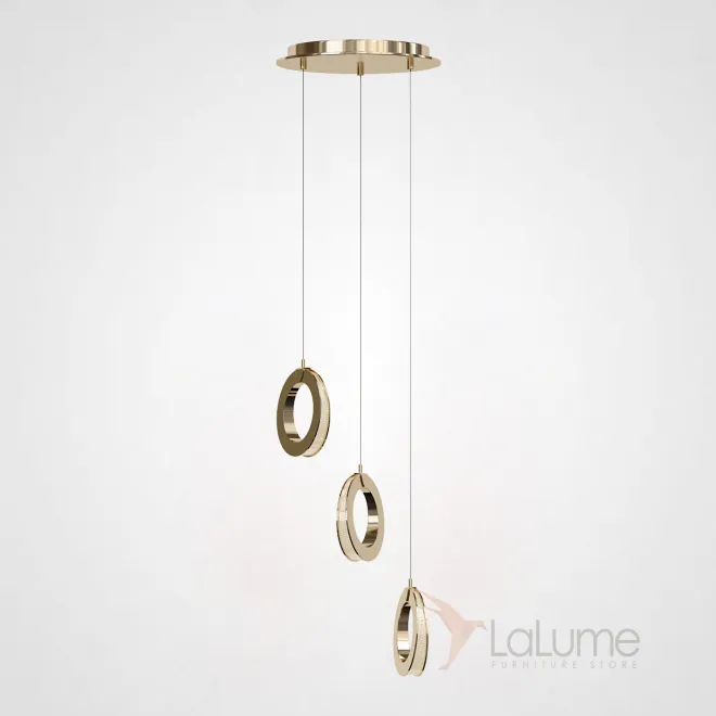 Готовая комбинация подвесных светодиодных светильников с кольцевидными плафонами с прозрачными рельефными рассеивателями по контуру корпуса CARLIN L3 Готовая комбинация подвесных светодиодных светильников с кольцевидными плафонами с прозрачными рельефными рассеивателями по контуру корпуса CARLIN L3