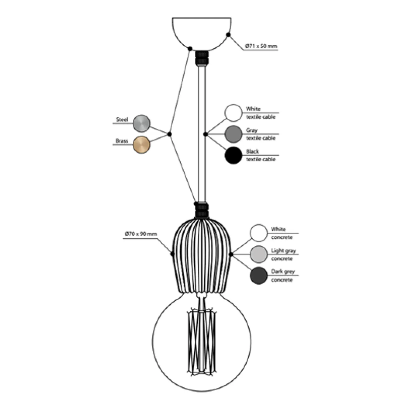 Подвесной светильник BETON RIB designed by Николай Никитин		 in 2015 от LaLume