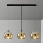  Готовая комбинация подвесных светильников с двойными шарообразными плафонами из тонированного и прозрачного стекла FOCUS TRIO L80 Amber