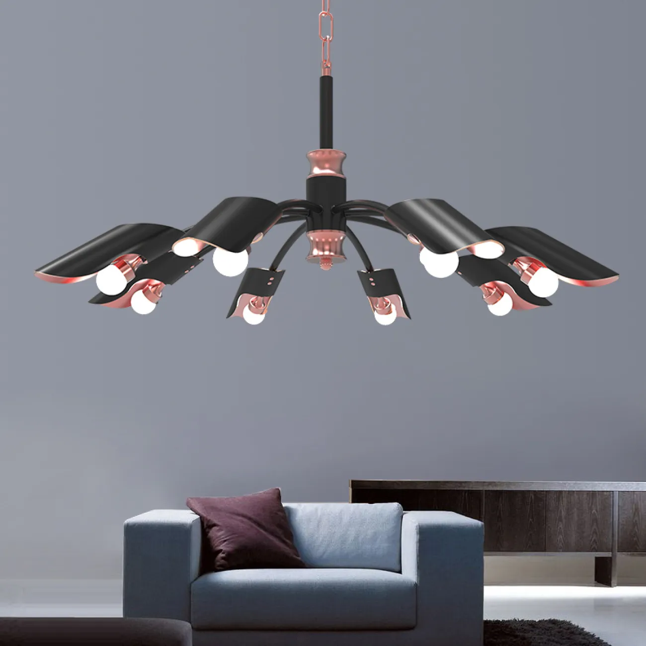 Дизайнерская светодиодная люстра в скандинавском стиле