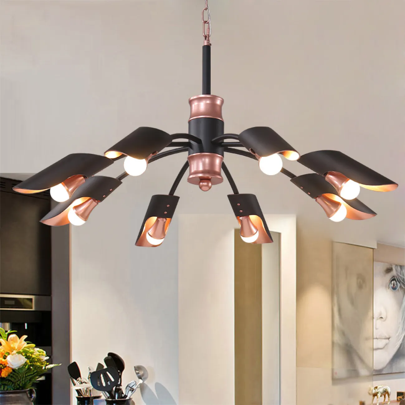 Дизайнерская светодиодная люстра в скандинавском стиле