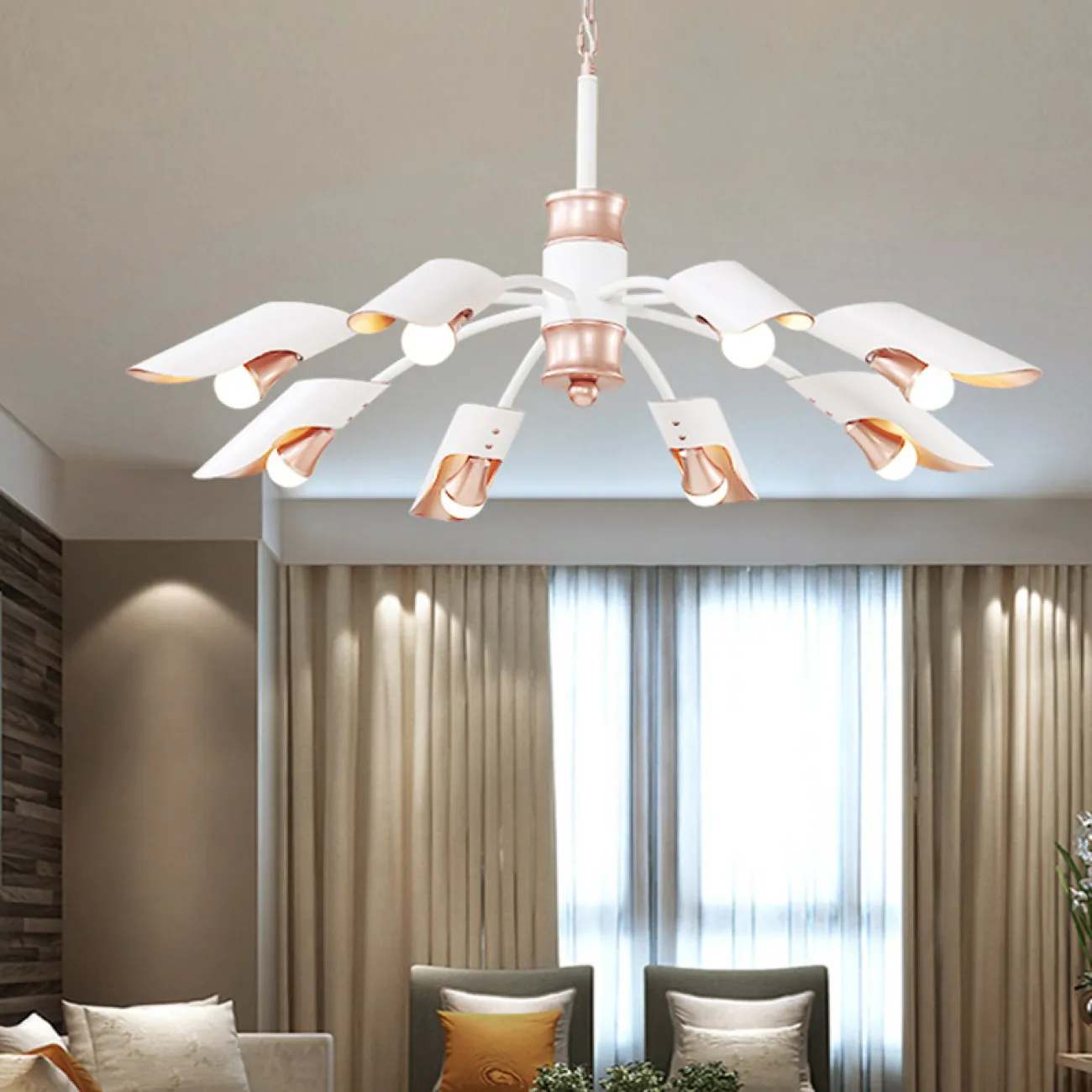 Дизайнерская светодиодная люстра в скандинавском стиле