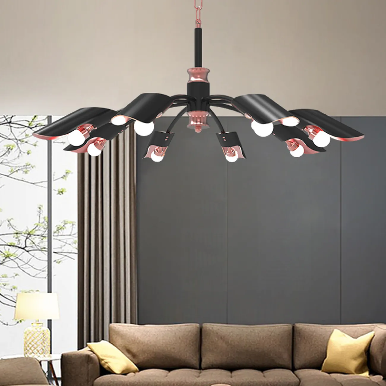 Дизайнерская светодиодная люстра в скандинавском стиле