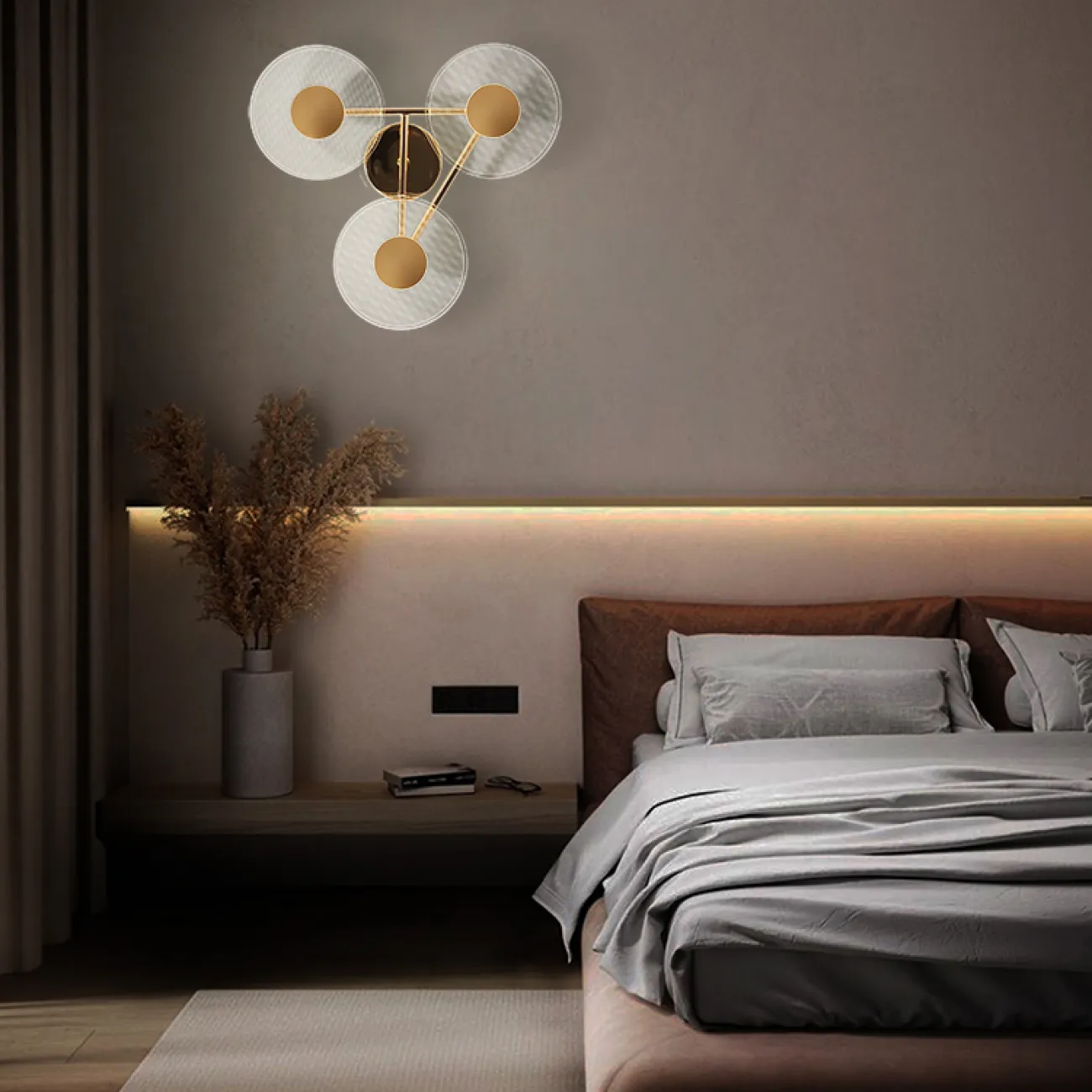 Серия настенных светодиодных светильников в виде комбинации дисковидных рассеивателей с точечным паттерном LAROY WALL L37 Серия настенных светодиодных светильников в виде комбинации дисковидных рассеивателей с точечным паттерном LAROY WALL L37