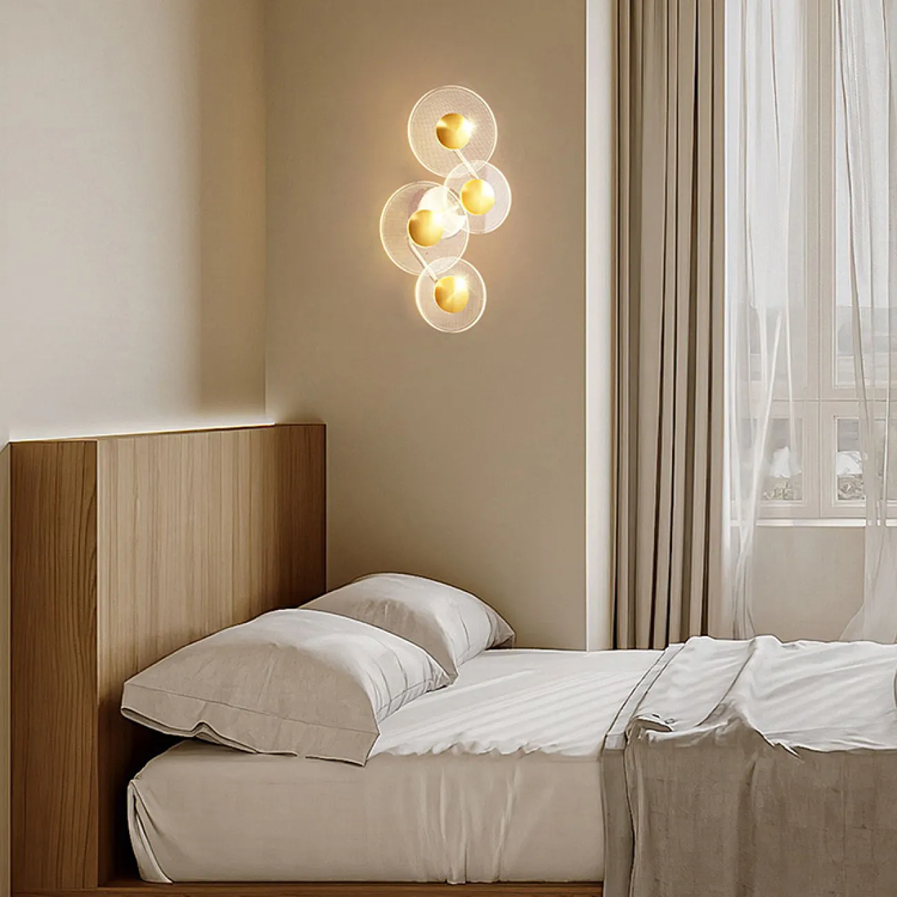 Серия настенных светодиодных светильников в виде комбинации дисковидных рассеивателей с точечным паттерном LAROY WALL L37 Серия настенных светодиодных светильников в виде комбинации дисковидных рассеивателей с точечным паттерном LAROY WALL L37