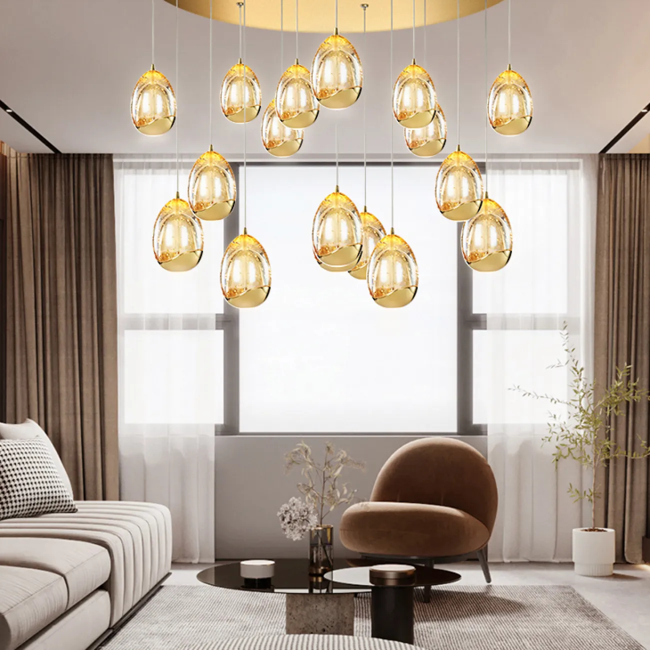 Подвесной светильник LENITA MORE L6 Gold от ImperiumLoft