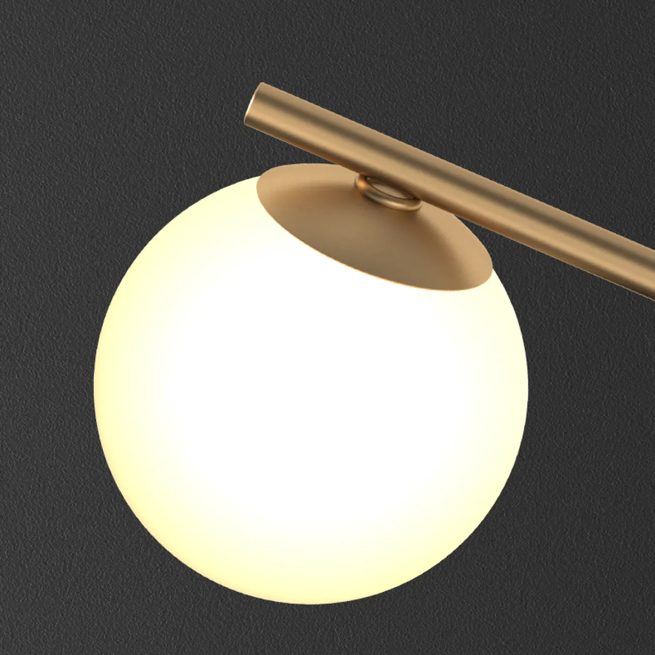 Серия настенных светильников с белыми шарообразными плафонами из стекла на горизонтальной рейке с круглыми креплениями SVALE L65