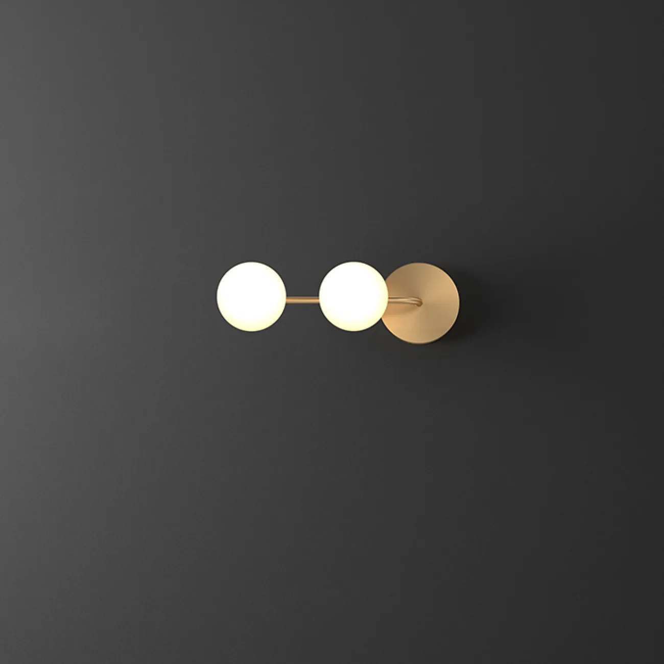 Серия настенных светильников с белыми шарообразными плафонами из стекла на горизонтальной рейке с круглыми креплениями SVALE L32